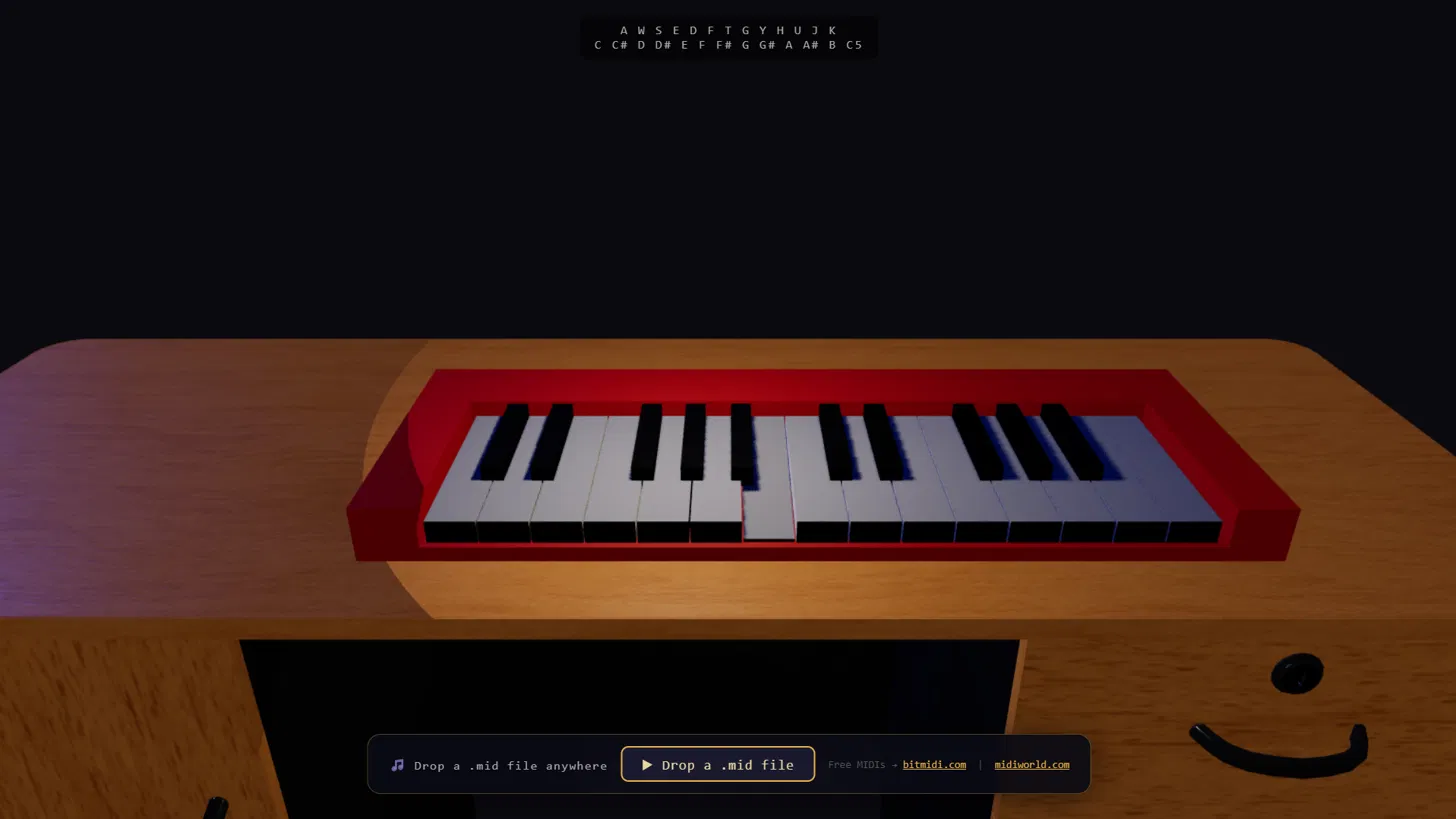 Screenshot of 3D Piano