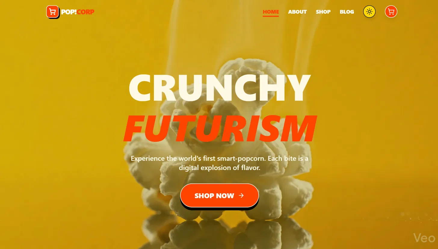 Screenshot of Crunchy Futurism Popcorn App